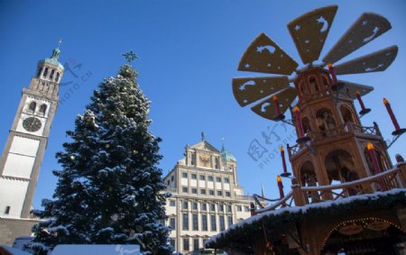 拜仁德国圣诞圣诞树旋转