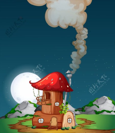 卡通蘑菇屋
