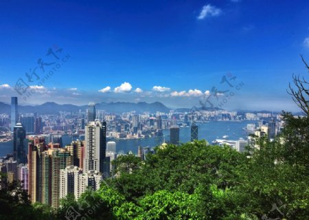 香港太平山俯视图