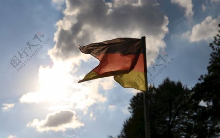 德国国旗雷暴太阳