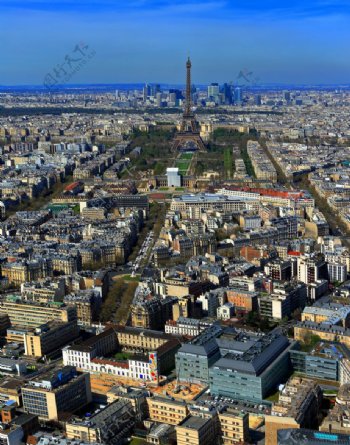 俯瞰巴黎全景照片