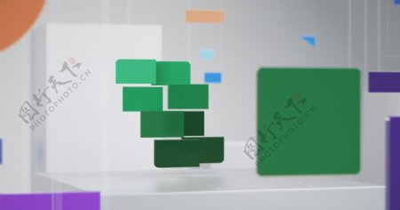 绿色方块三维场景壁纸