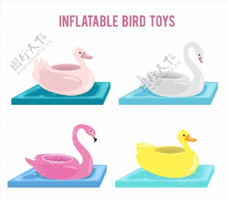 鸟类形状水上充气玩具