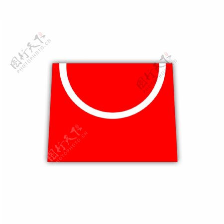 红色梯形购物袋