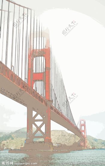 大雾下的金门大桥
