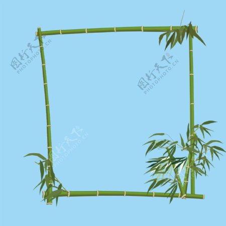 绿色竹子边框文本框