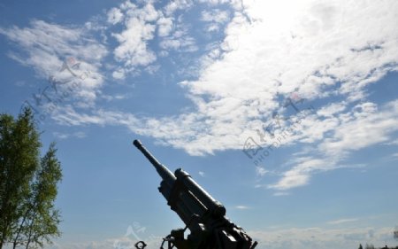 拉多加湖的高射炮