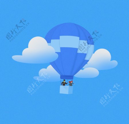 热气球分层UI插画