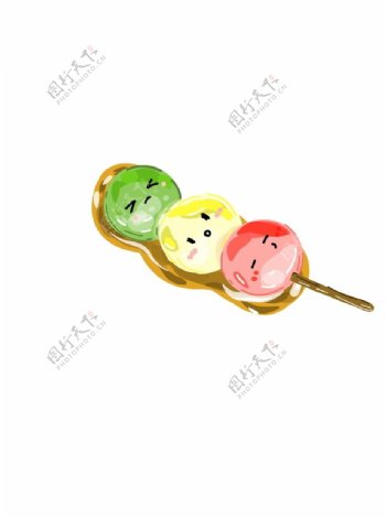 手绘团子日式和果子