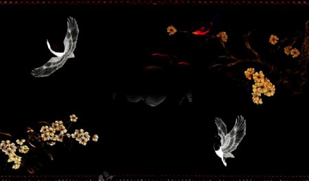 飞鹤花朵植物背景图