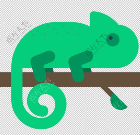 变色龙动物标志图形图标装饰素材