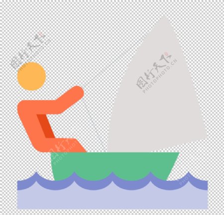帆船运动标志图形图标装饰素材