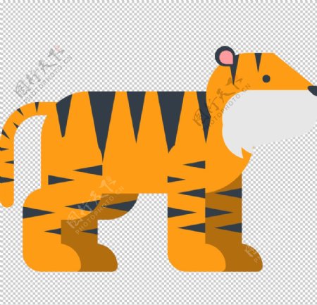 老虎动物标志图形图标装饰素材