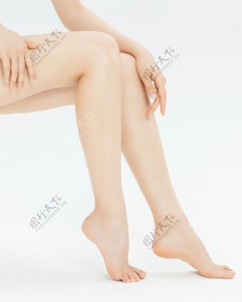 女性腿部光滑美容脱毛背景素材