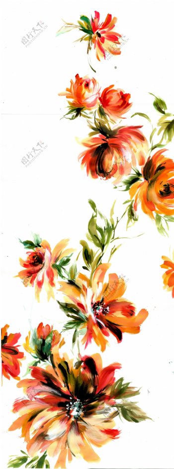 原创水彩手绘艺术花卉
