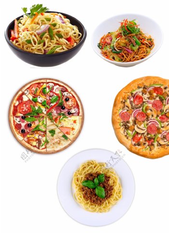 意大利面披萨免抠素材