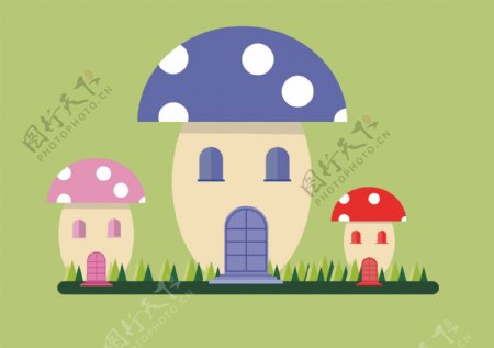 蘑菇房卡通蘑菇