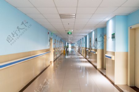 医院走廊建筑安静背景素材