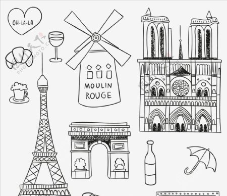 巴黎标志性建筑和象
