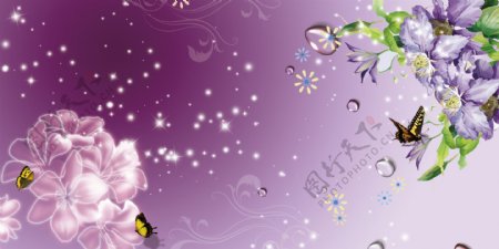紫罗兰水晶牡丹蝴蝶