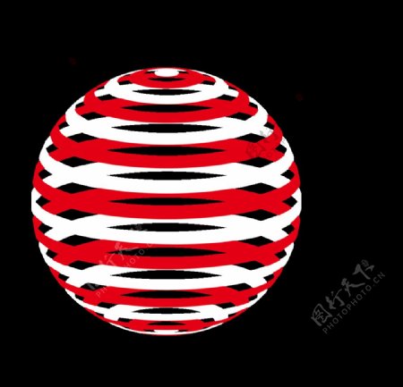 圆球体3D立体装饰绕转贴图球形