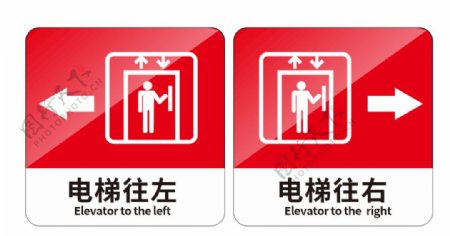 电梯指引标识牌图片