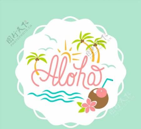 夏威夷度假标签图片