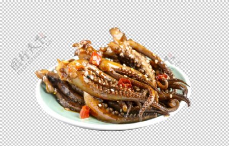 麻辣鱿鱼美食食材海报素材图片