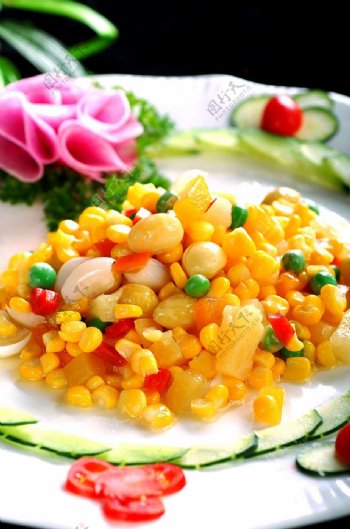 杂果炒玉米图片