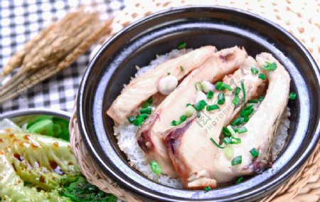 腊肉煲仔饭美食背景海报素材图片