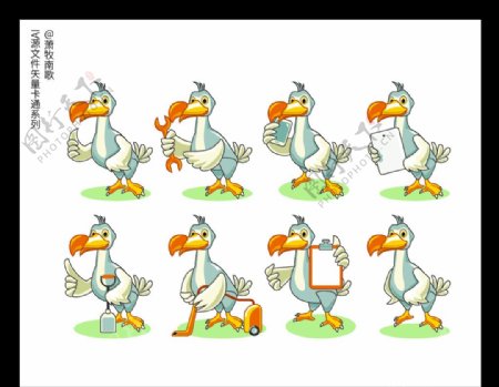 鸭子背景卡通矢量AI源文件图片