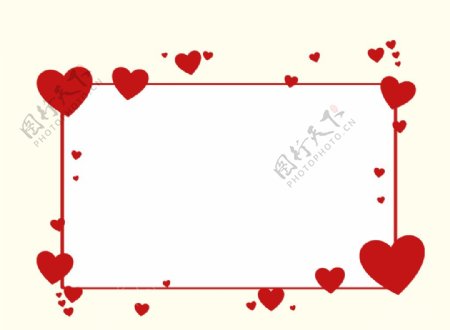 大红色爱心情人节边框图片