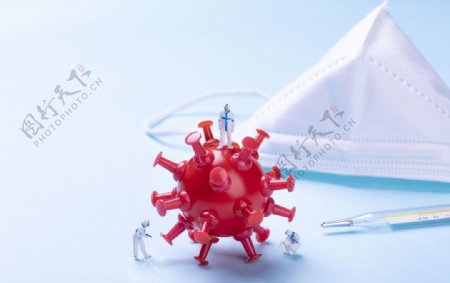 病毒模型医药背景海报素材图片