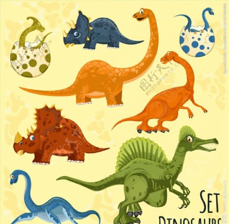彩色恐龙设计图片