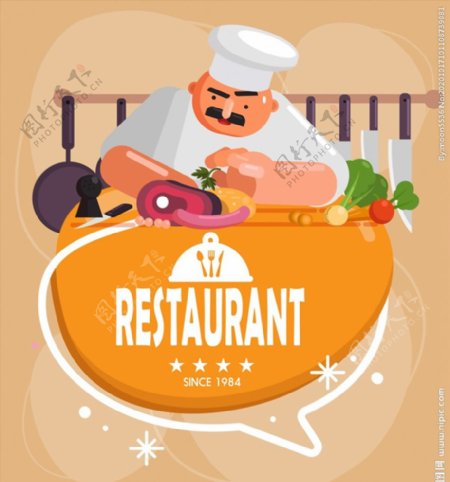 餐馆厨师海报图片