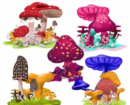 彩色卡通蘑菇图片