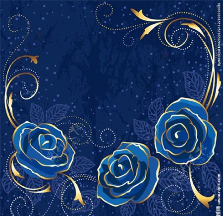 蓝色玫瑰背景图片