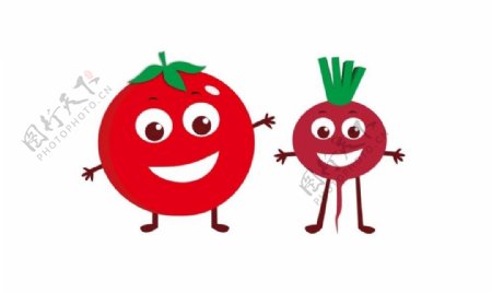 可爱卡通西红柿红萝卜图片