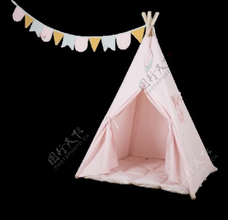 儿童房可爱粉色帐篷图片