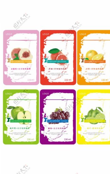 水果味标签瓶标设计图片