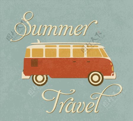 复古夏季旅行海报图片