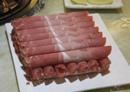 火锅新鲜羊肉卷图片