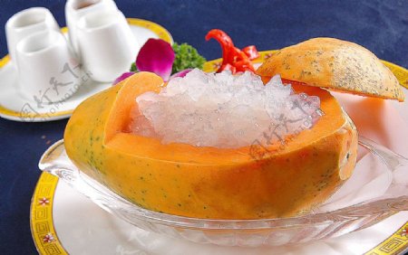 豫菜原只木瓜炖官燕图片