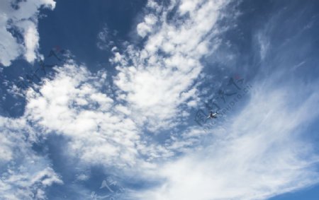 高空白云飞机图片