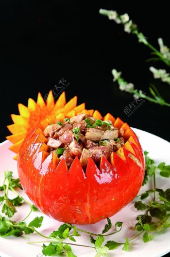 南北热菜香芋排骨南瓜盅图片