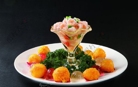 淮扬菜玫瑰水晶双味虾图片