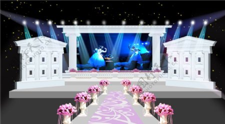 婚礼现场舞台迎宾区场景布置图片