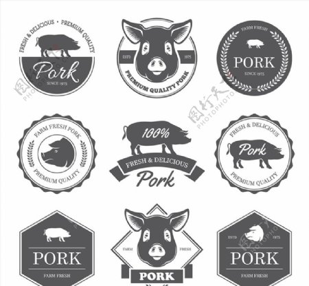 猪肉标签元素图片