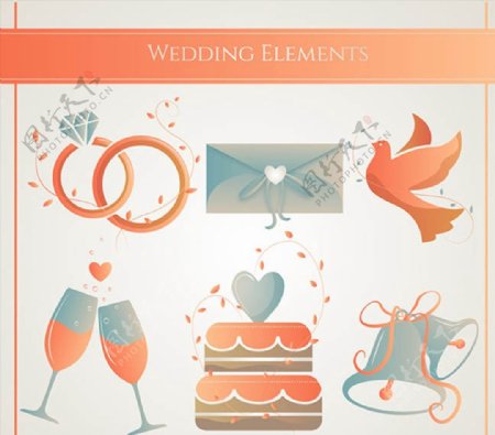 婚礼元素图标图片