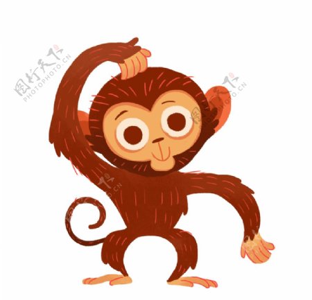 手绘可爱猴子图片